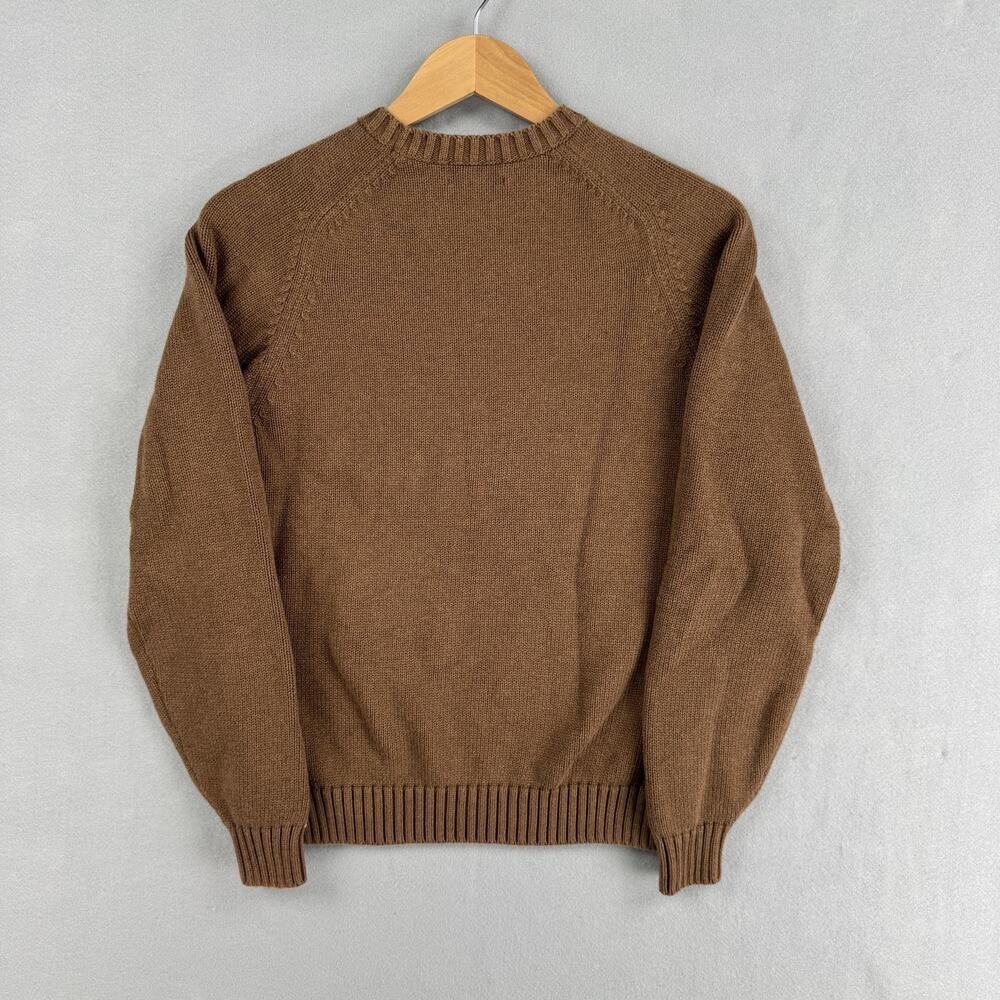 Vintage Lands End Sweater Womens Medium Brown Cotton Crewneck Raglan Knit Japan - Picture 8 of 8